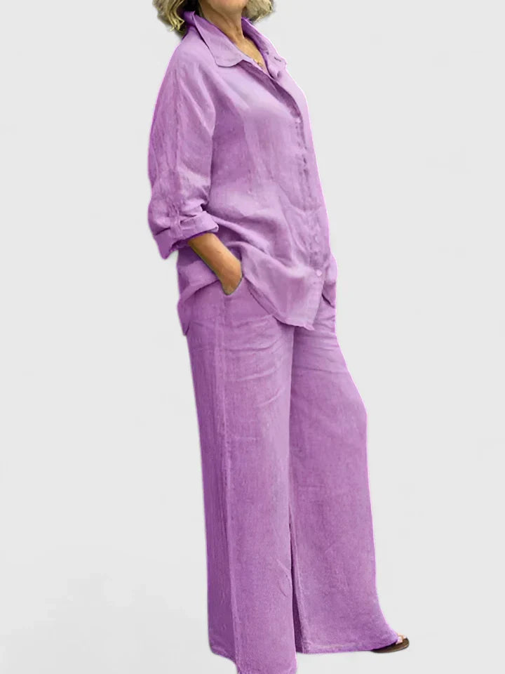 Marisol Relaxed Two-Piece Set Purple