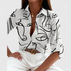 Aurelie Elegant Long Sleeve Blouse White