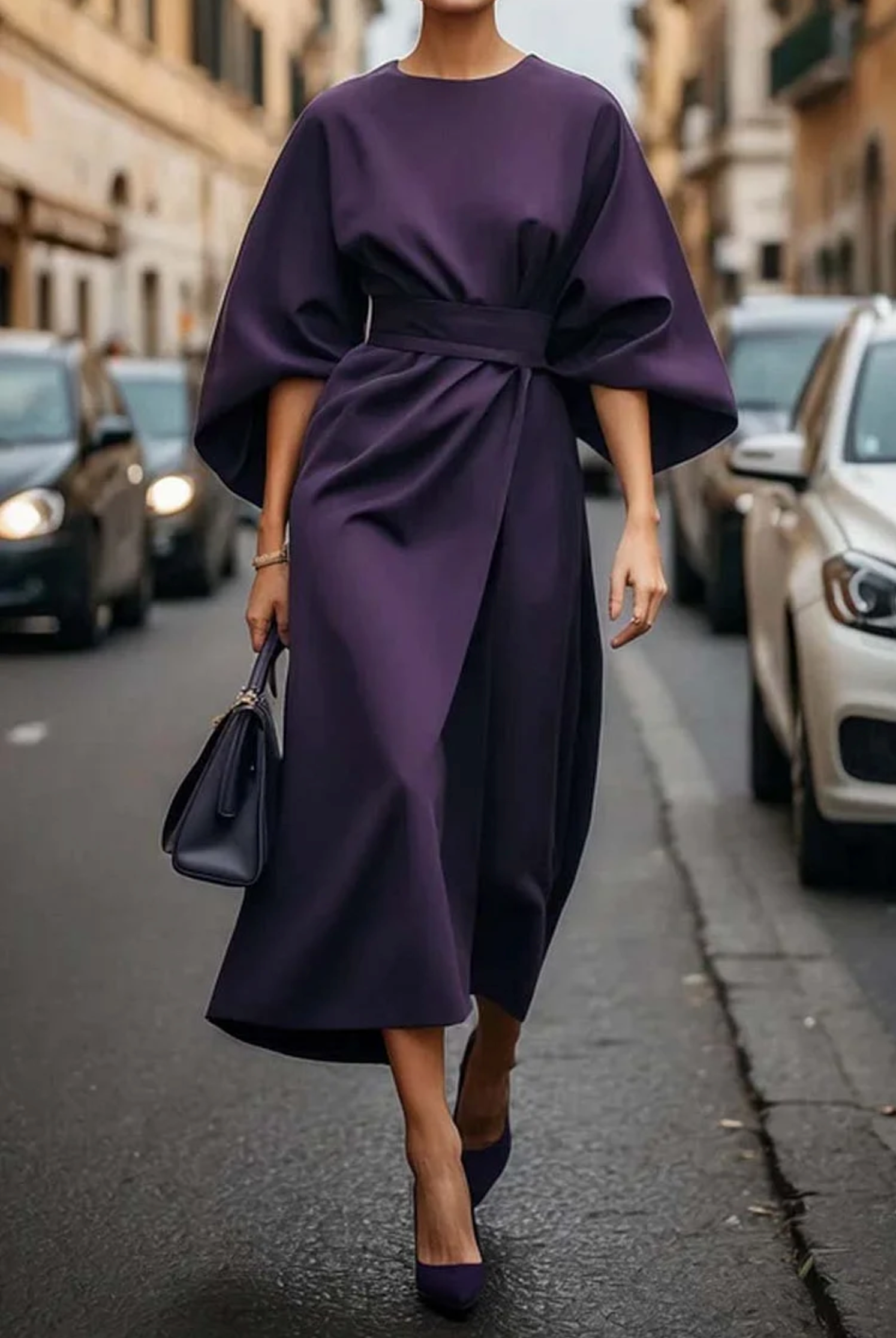 Genevieve | Elegant Dress with Lantern Sleeves