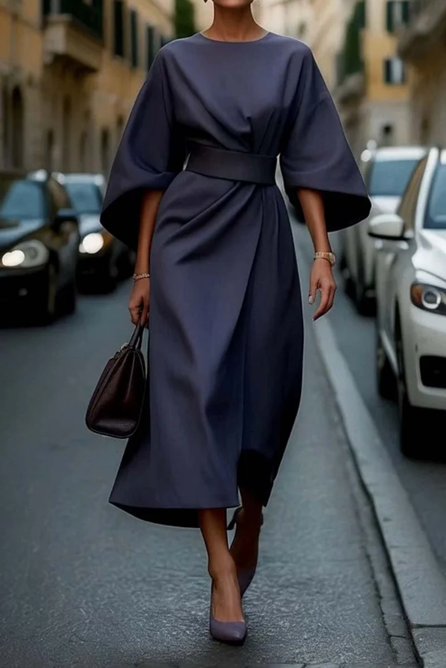 Genevieve | Elegant Dress with Lantern Sleeves