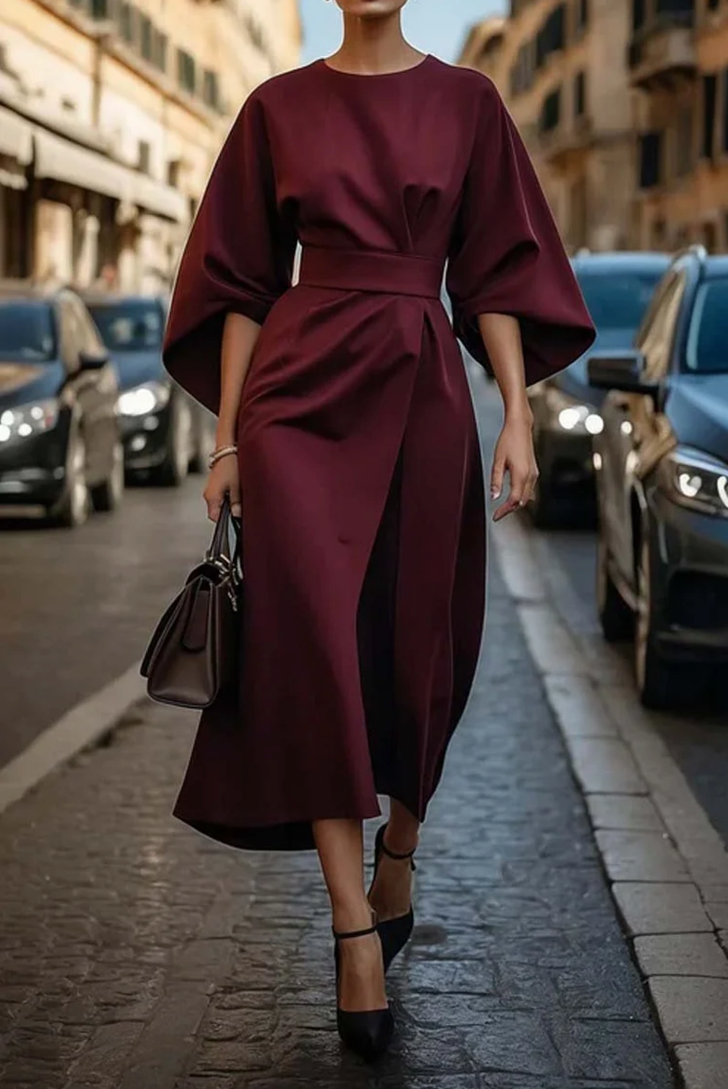 Genevieve | Elegant Dress with Lantern Sleeves