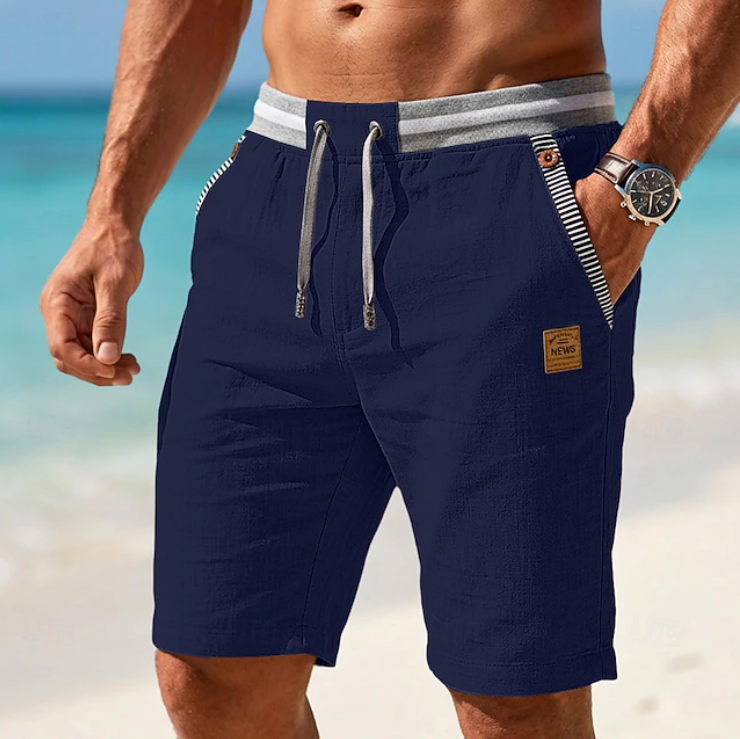 Casual Summer Lace Shorts in navy blue