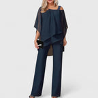 Aurelia Two-Piece Pant Set in Dark Blue