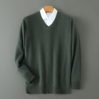 V Neck Sweater army green