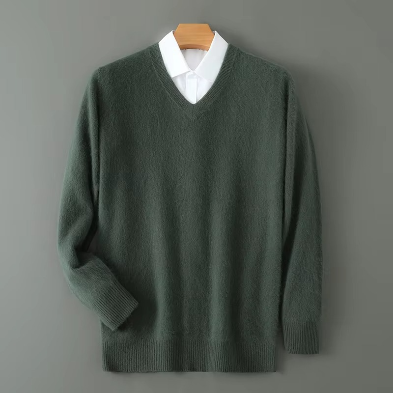 V Neck Sweater army green