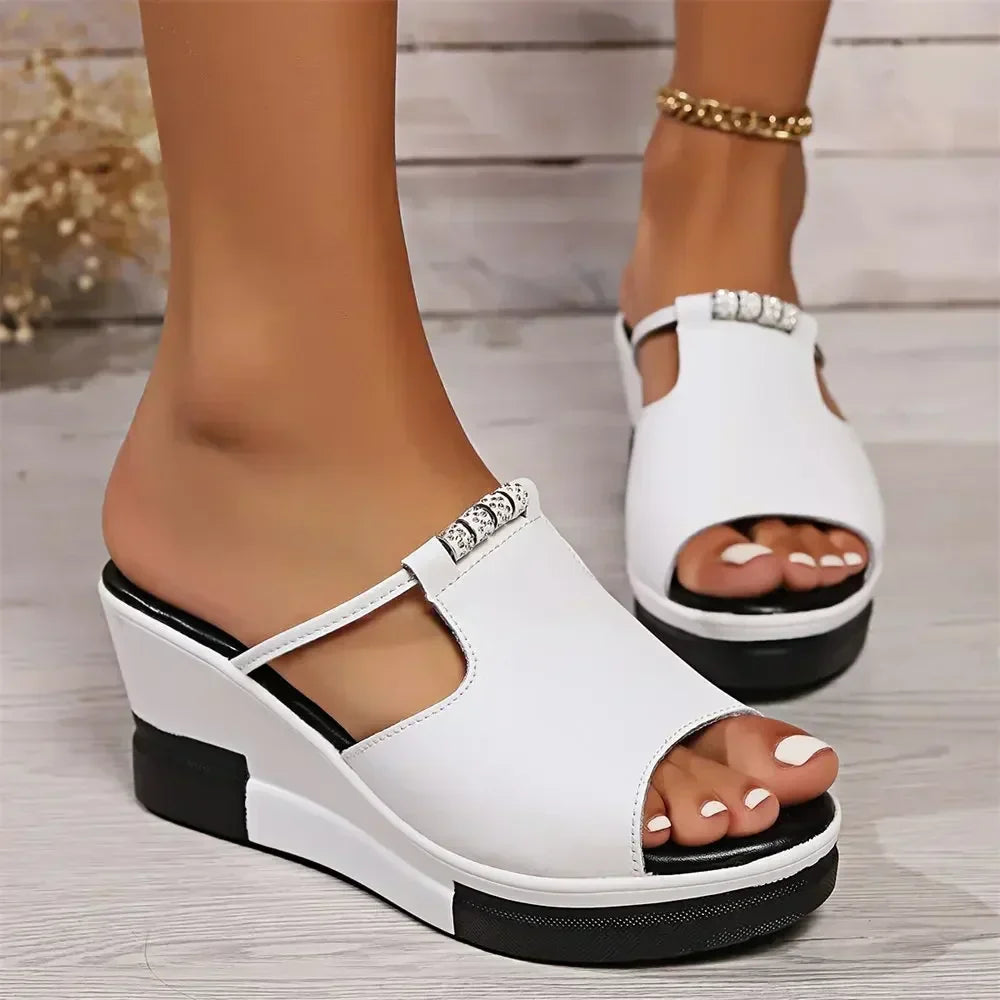 Seraphina Wedge Sandals White