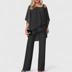 Aurelia Two-Piece Pant Set in Black