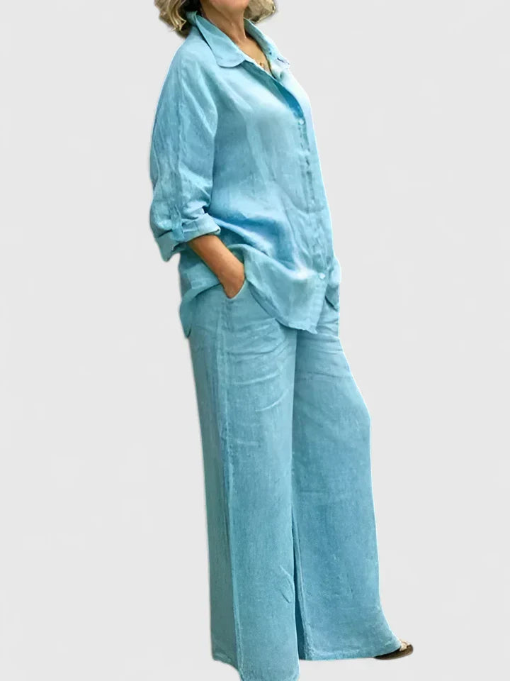 Marisol Relaxed Two-Piece Set Lake Blue