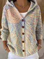 Aurelia Button Hooded Sweater in Light Yellow