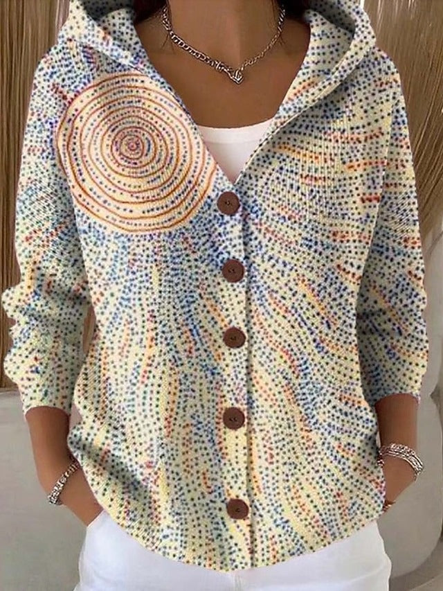 Aurelia Button Hooded Sweater in Light Yellow