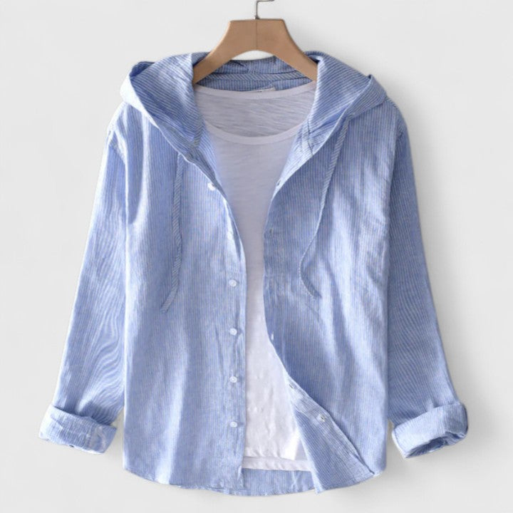 Marisol Hooded Blouse Blue