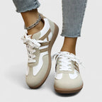 Wren Cushioned Walking Sneakers in khaki and white