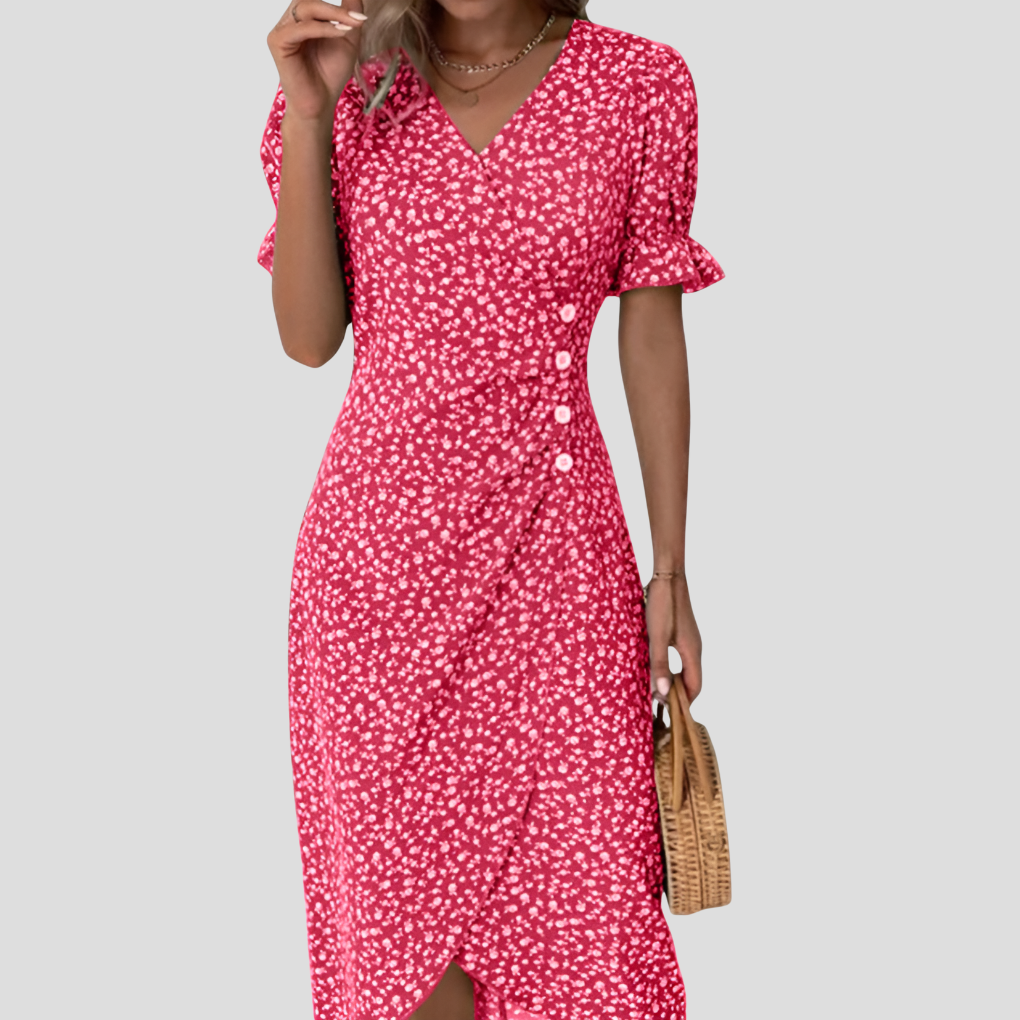 Women's Elegant Floral Midi Dress