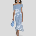 Lumiere Elegant Midi Dress - Blue
