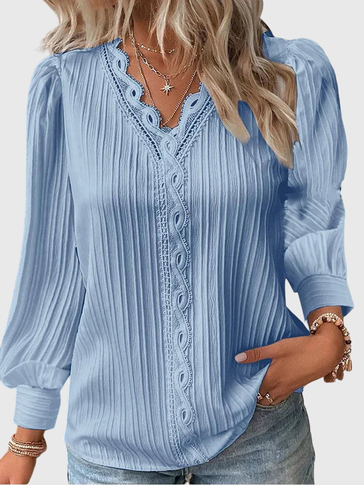 Liora Elegant Pullover Blouse blue