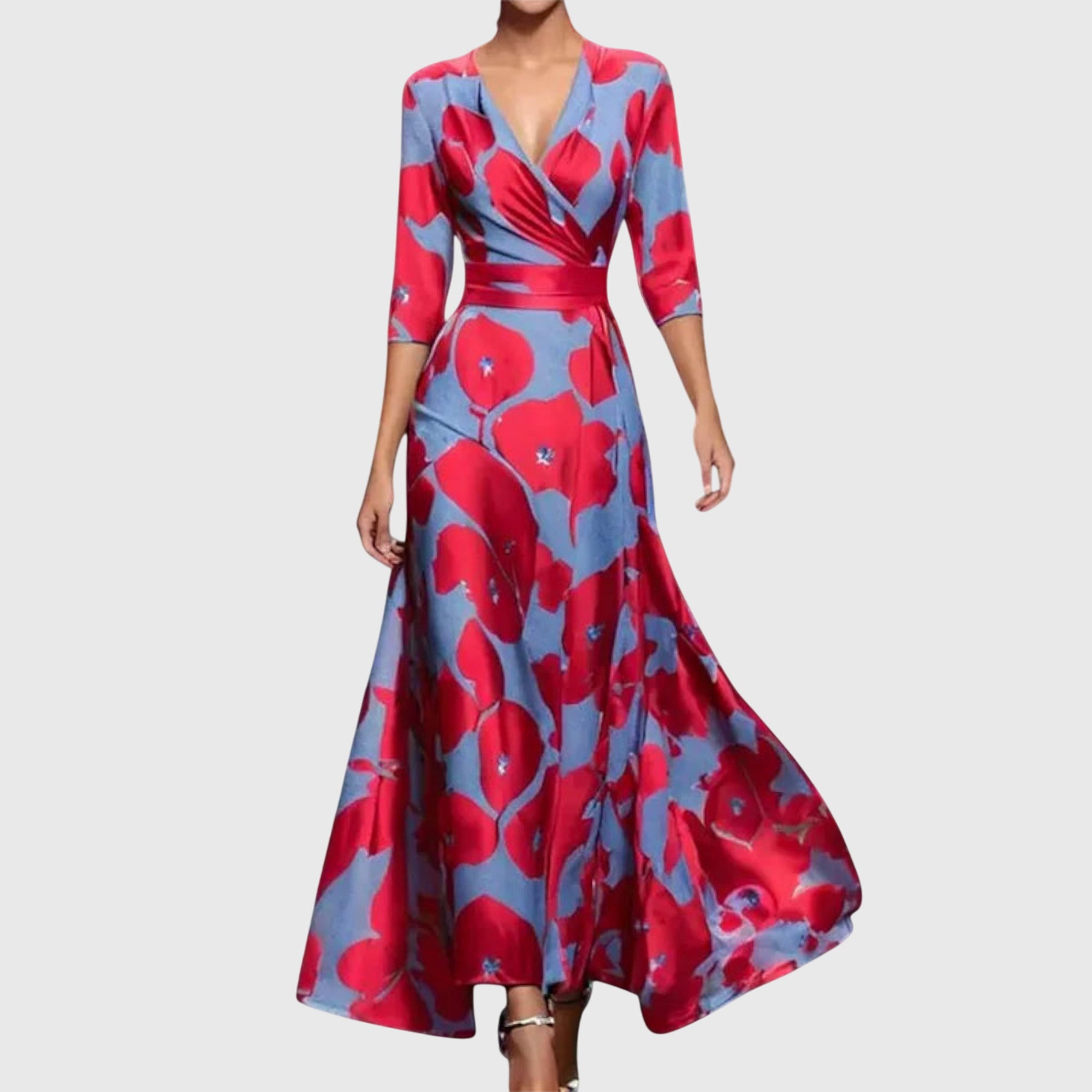Serene Elegant Dress - Red