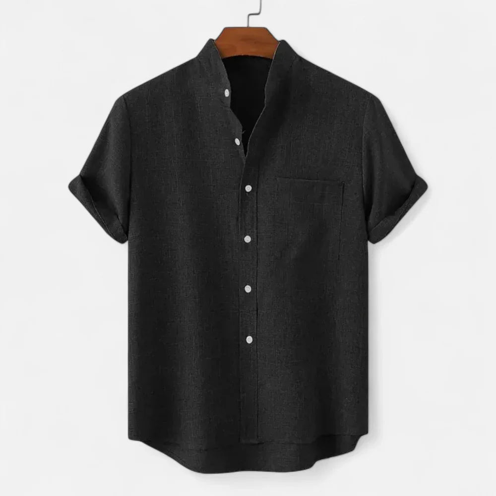 Black linen shirt