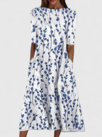 Seraphina Sophisticated Midi Dress in blue