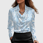 Brooklyne Elegant Blouse Light Blue Floral