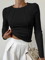 Basic Piping Long Sleeve Top detail