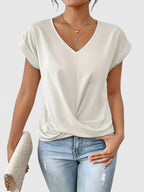 Vivienne V-Neck Top White