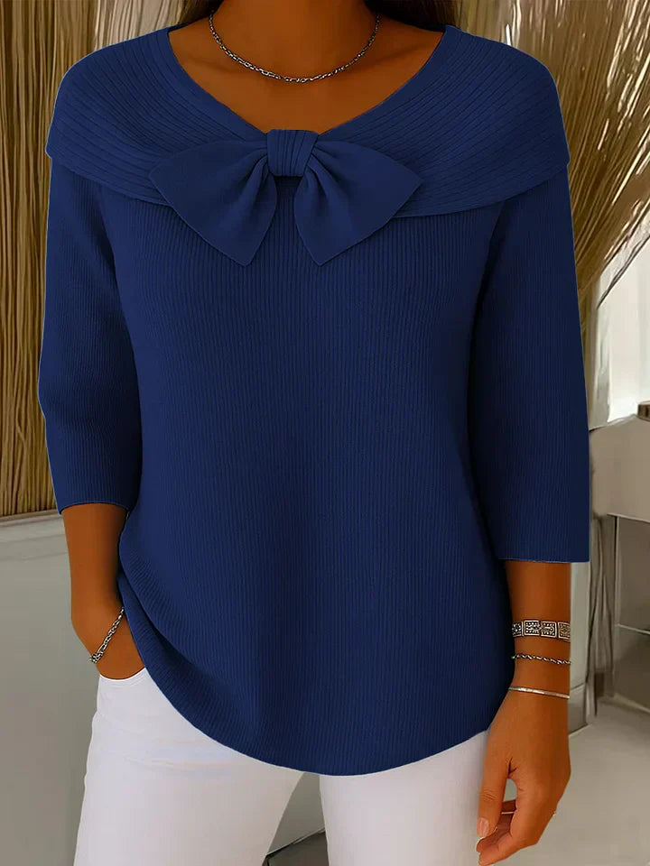 Lisette Bow Sweater Dark Blue