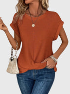 Colette Crew Neck Blouse in orange