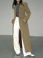 Collar Pocket Blazer Coat in Khaki