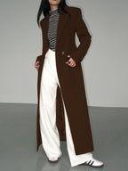 Collar Pocket Blazer Coat in Dark Brown