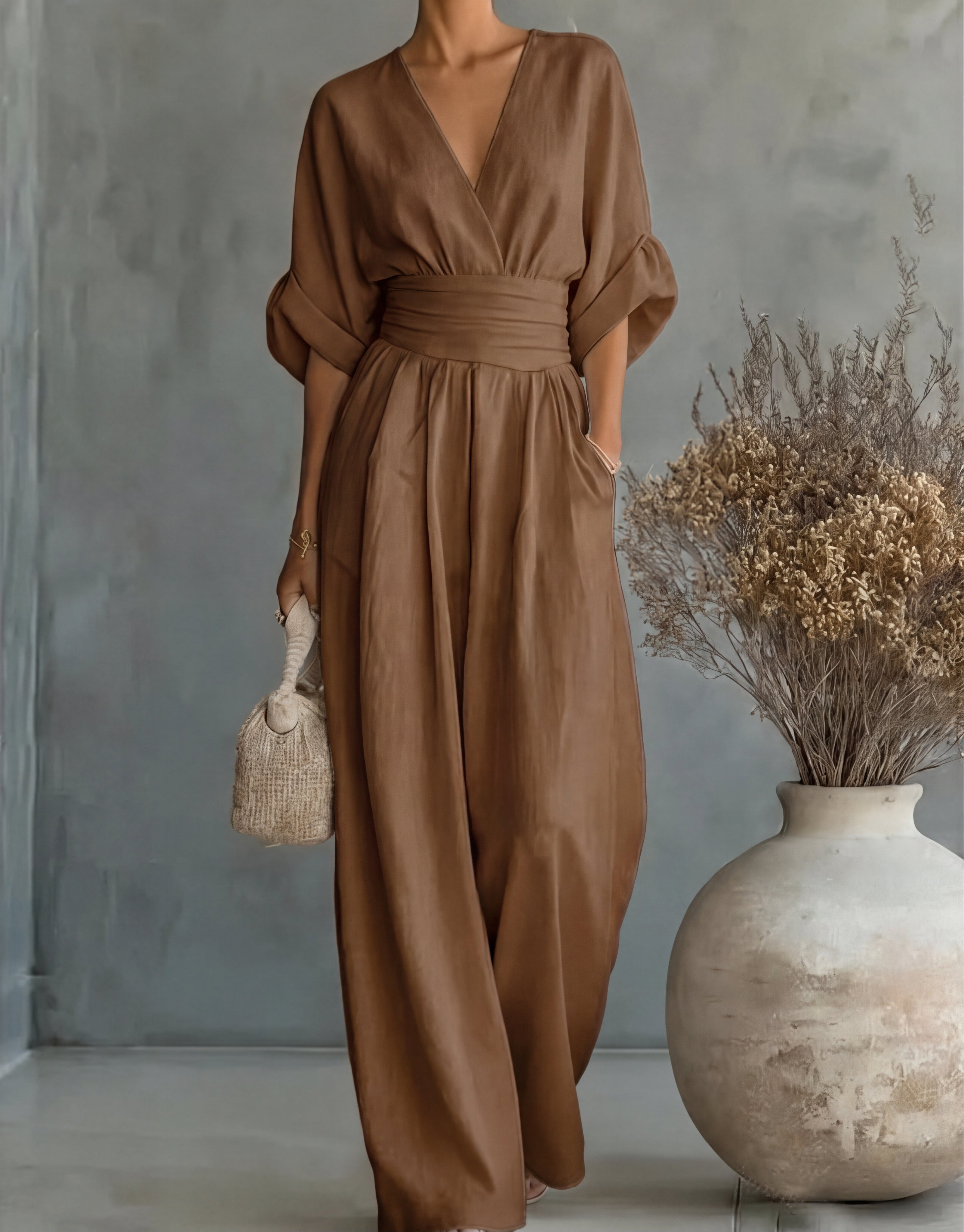 Jumpsuit in brown
