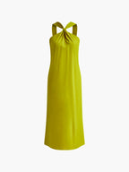 Cross Halter Split Long Dress detail