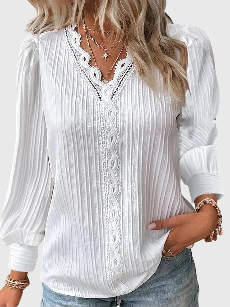 Liora Elegant Pullover Blouse white