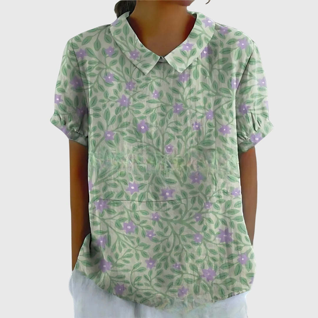 Green with Floral Print