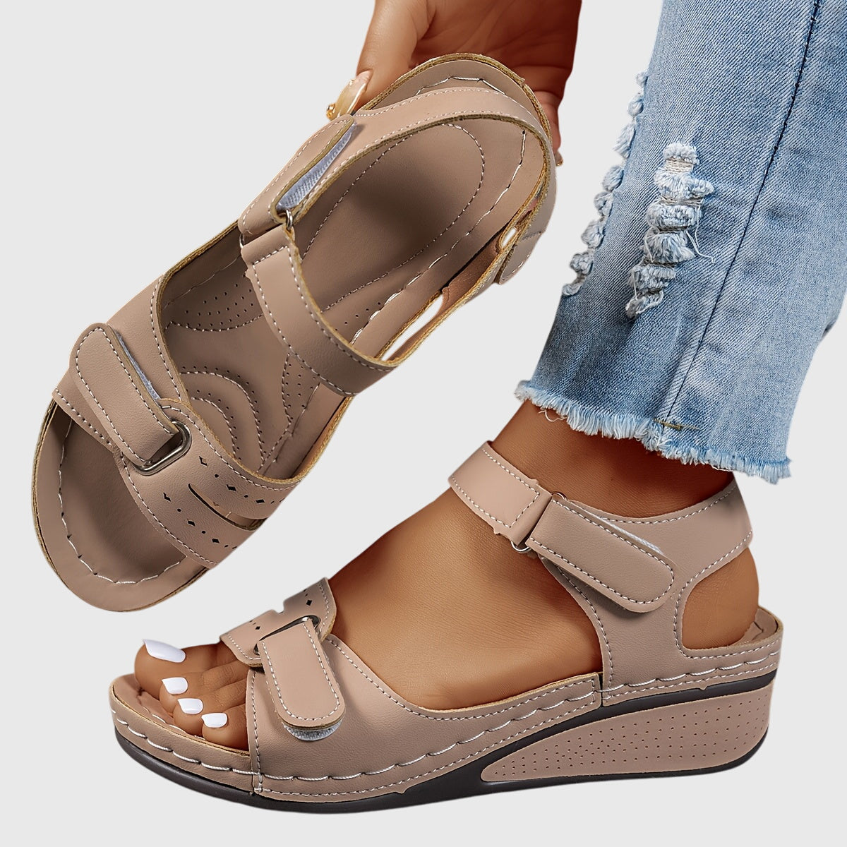 Solene Orthopedic Slide Sandals khaki