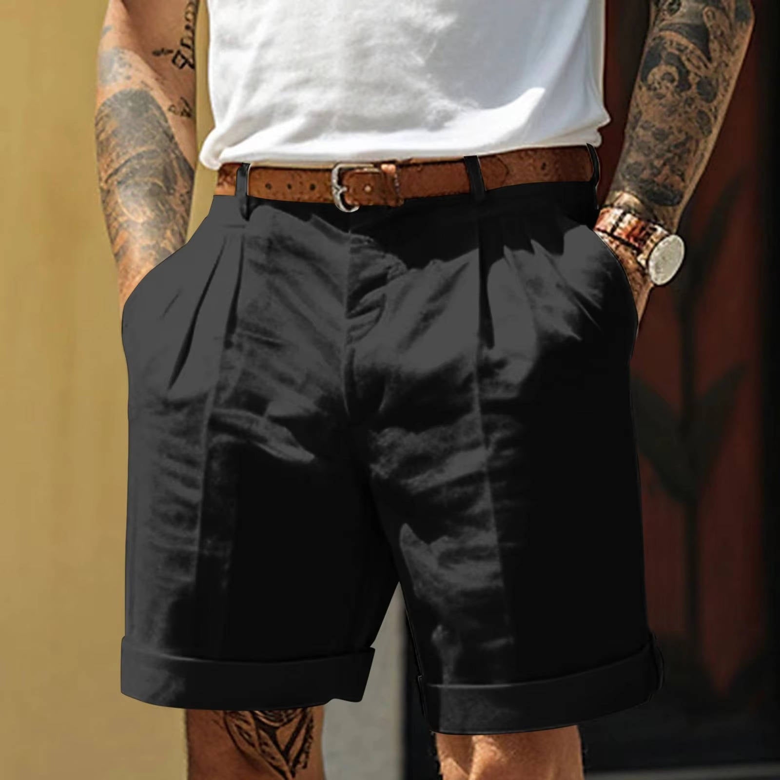 Pleated Shorts Black