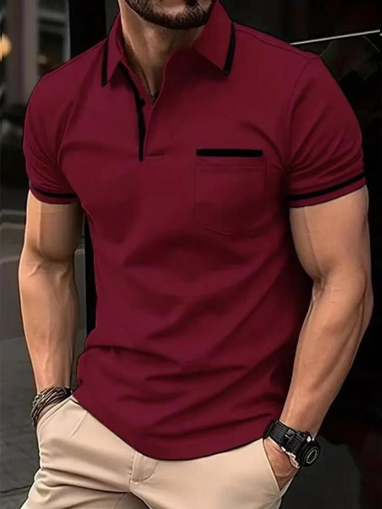Men's Short Sleeve Polo Shirt - Red