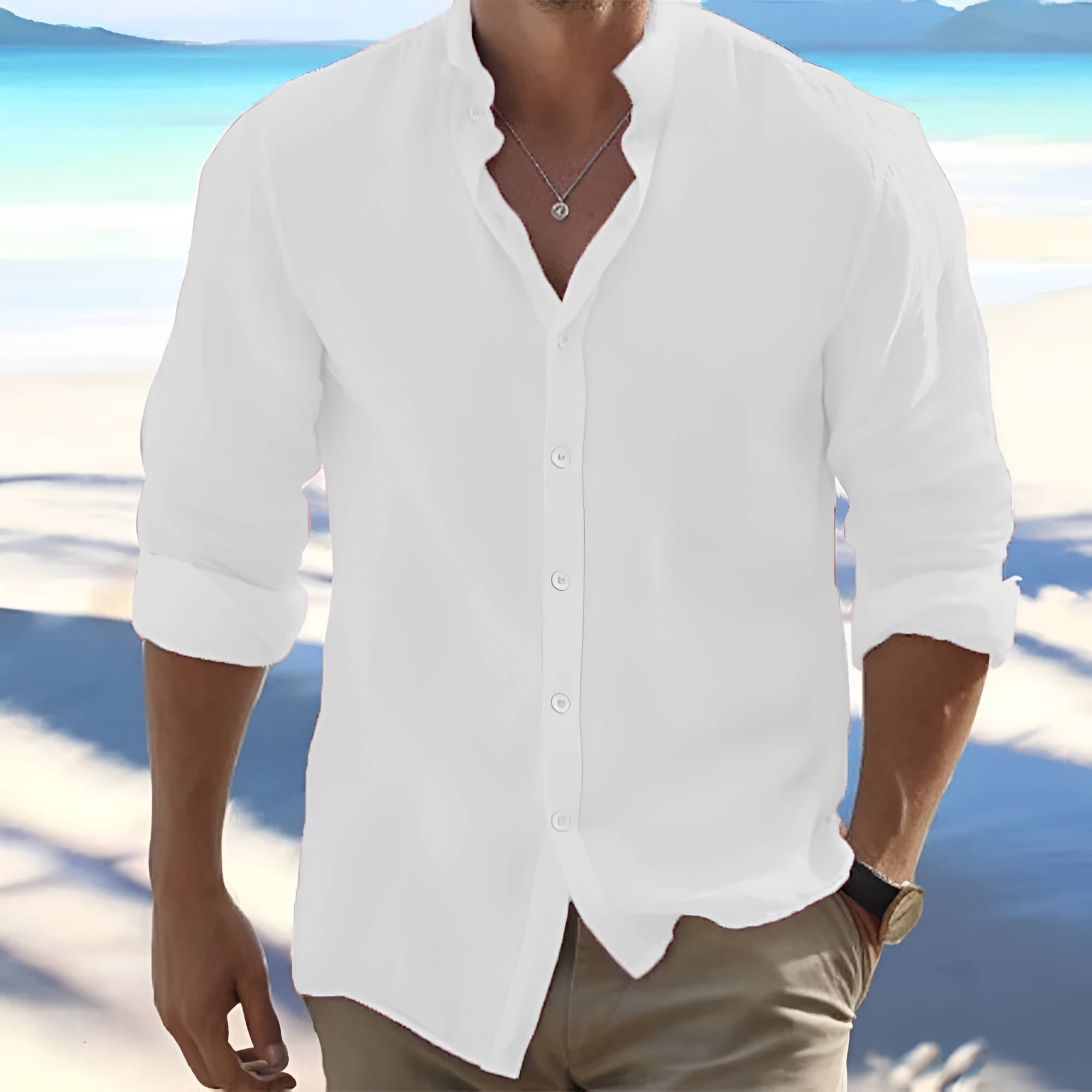 Cotton summer shirt white