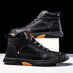 Men's Leather Hiking Boots - Black