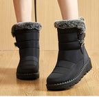Gray snow boots