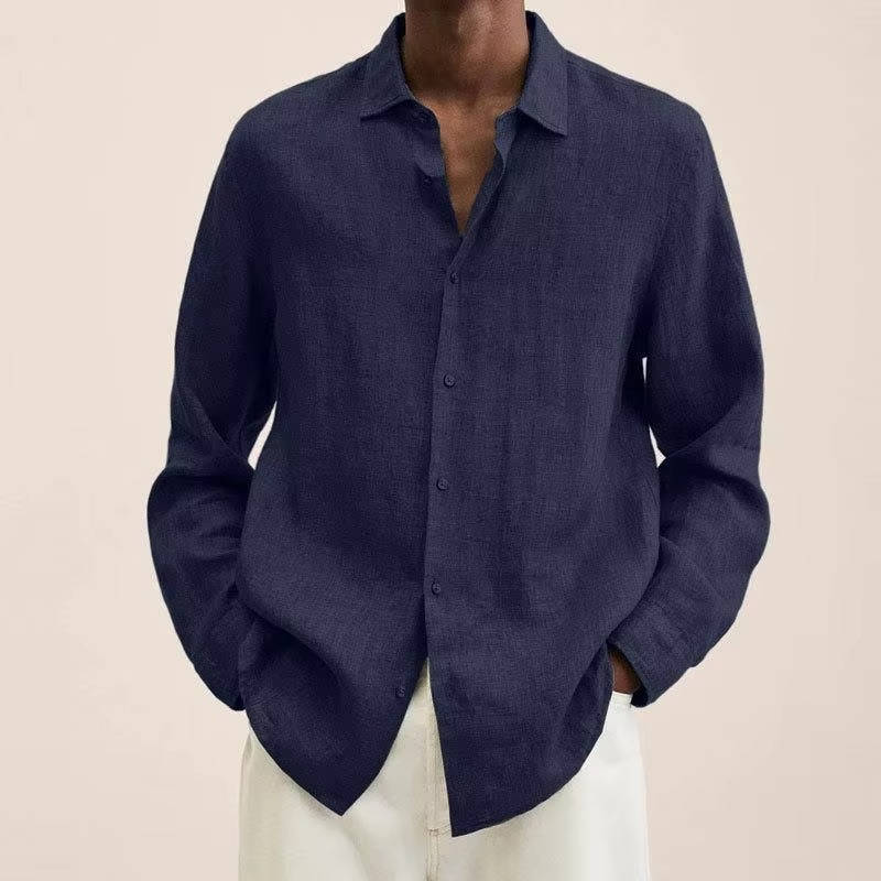 Linen Shirt Dark Blue