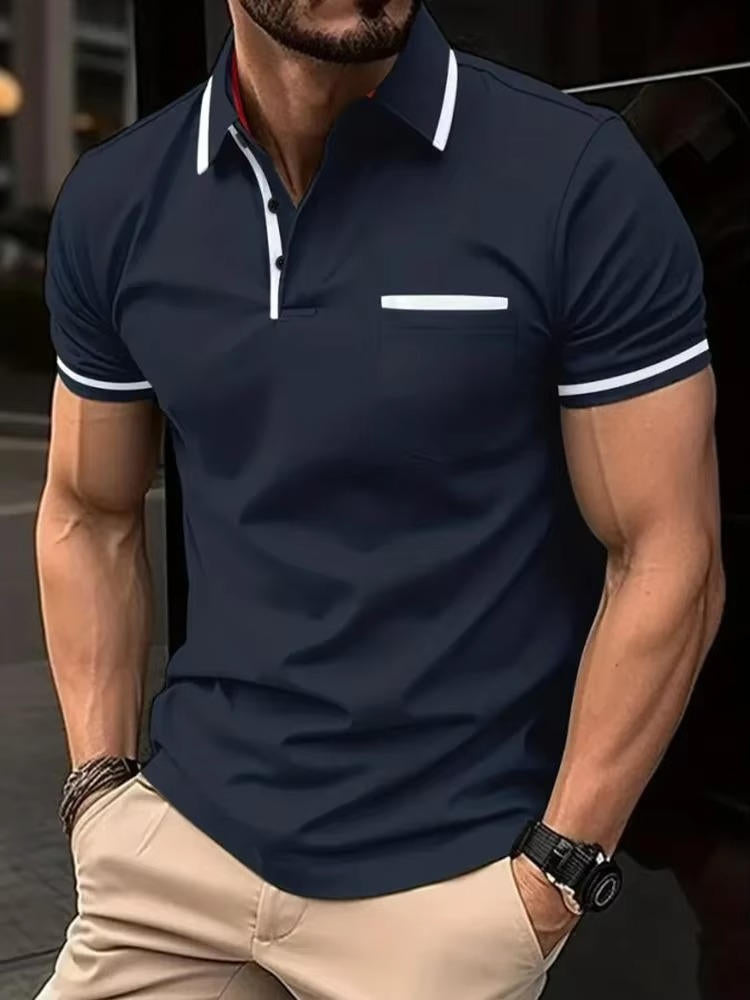 Men's Short Sleeve Polo Shirt - Navy