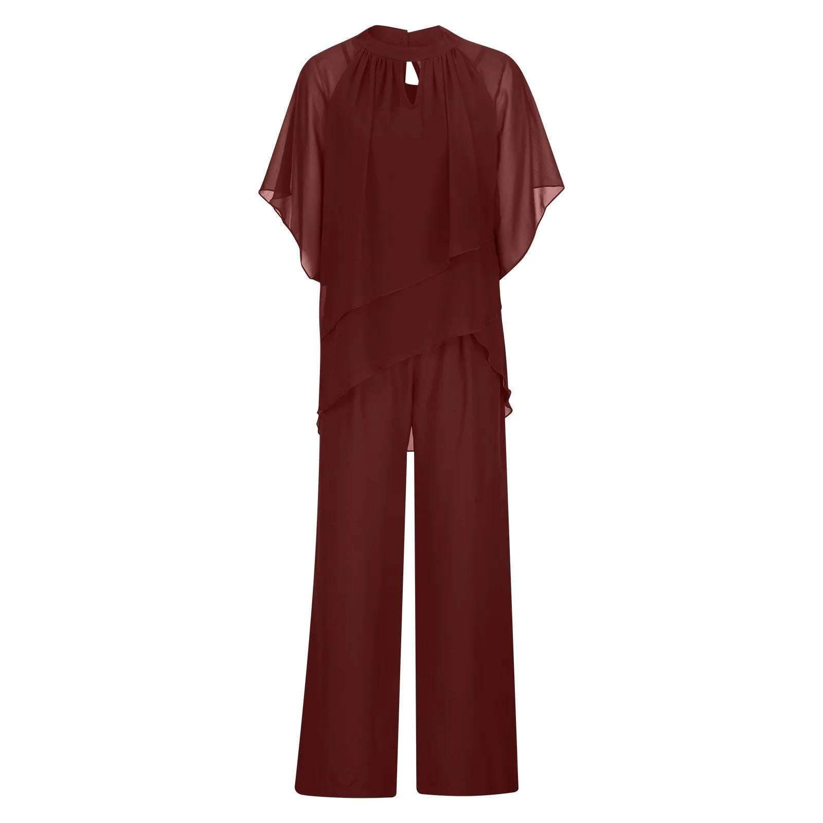 Women's Formal Festive Pantsuit Elegant Chiffon