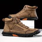 Men's Leather Hiking Boots - Camel