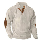 Mens Classic Button Neck Pullover Sweater front view