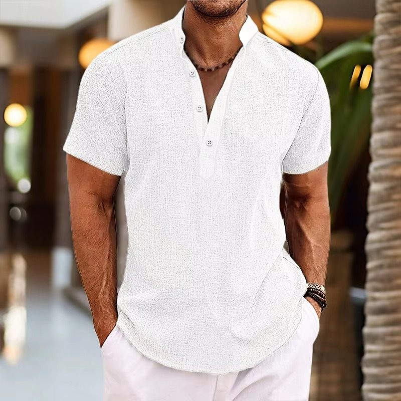 Men's Short Sleeve Henley Shirt