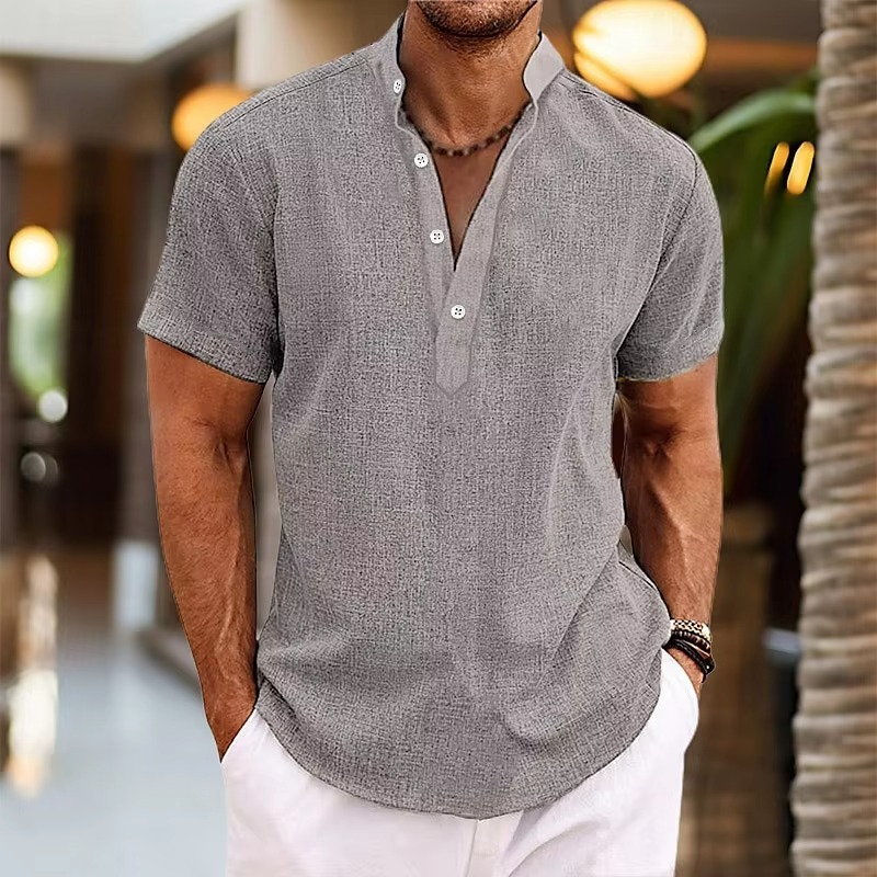 Men's Short Sleeve Henley Shirt