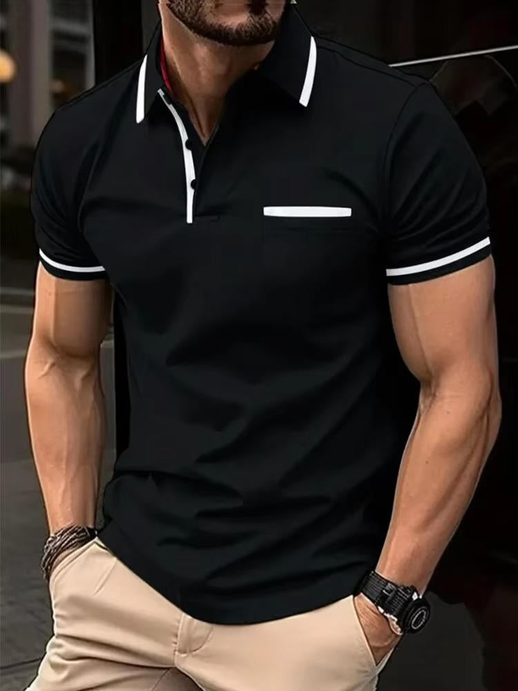 Men's Short Sleeve Polo Shirt - Black