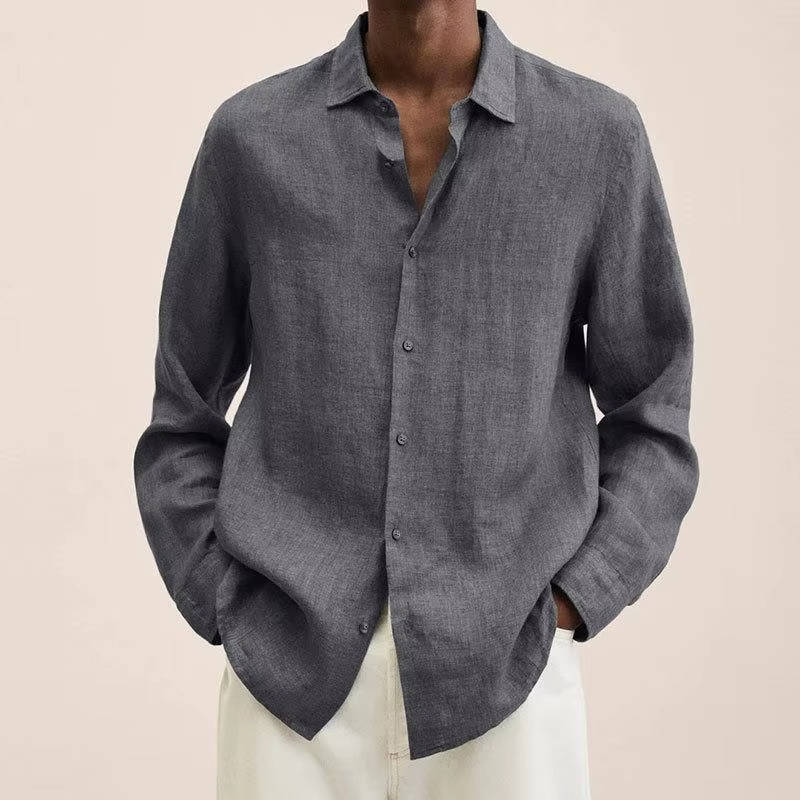 Linen Shirt Dark Gray
