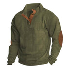 Mens Classic Button Neck Pullover Sweater in green