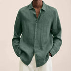 Linen Shirt Blackish Green